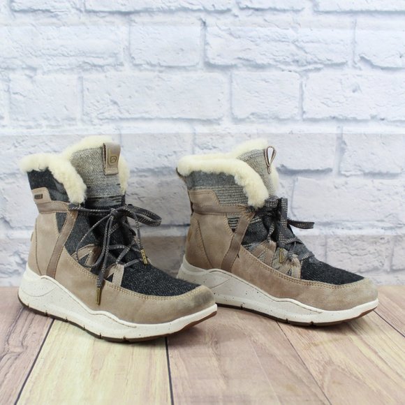 Bionico All Weather Leather Shearling Collar Lined Winter Boots Size 9 - Picture 3 of 9